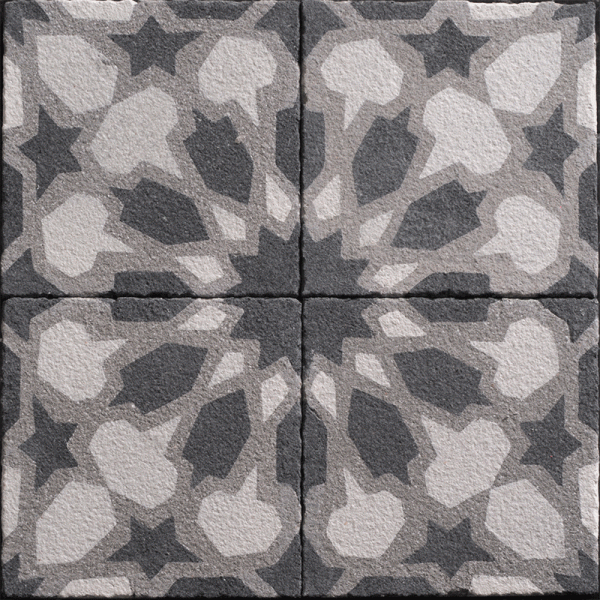 Ariette Black & White Leather Cement Tile