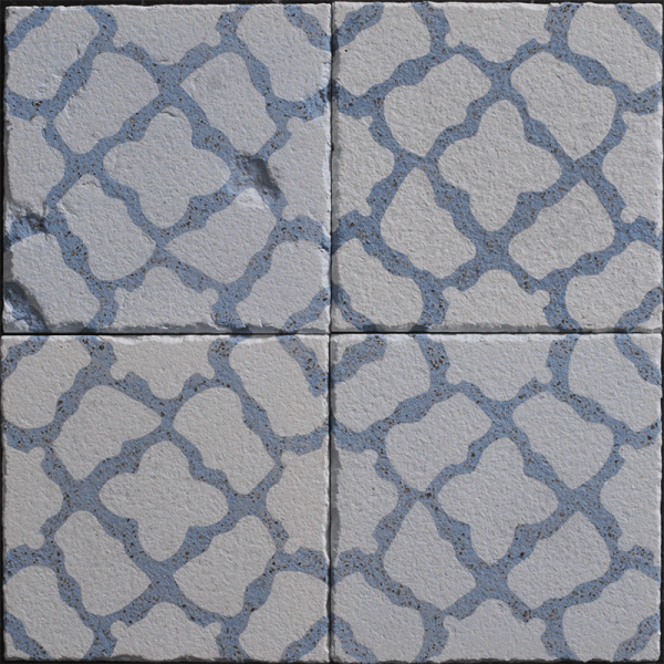 Capella Blue Leather Cement Tile