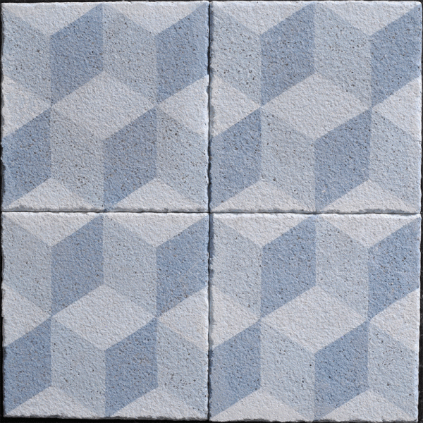 Grave Blue Leather Cement Tile