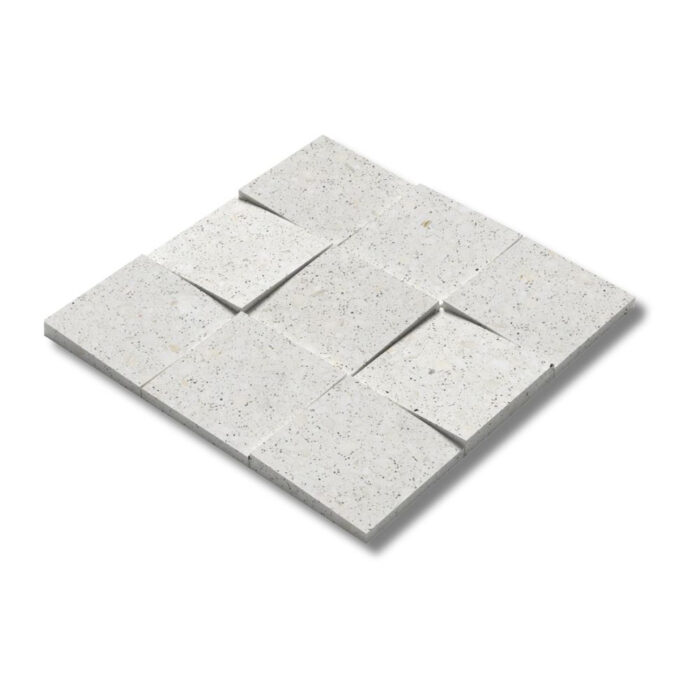 Bianco Honed Terrazzo 3d Mosaic 100x100 mm