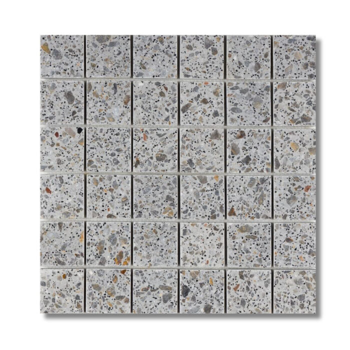 Grigio Tumbled Terrazzo 5x5 cm Mosaic