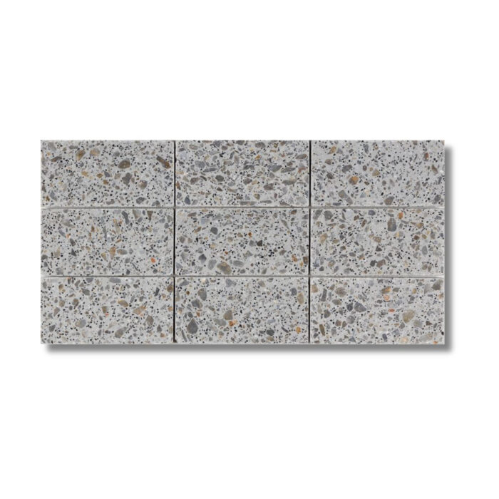 Grigio Tumbled Terrazzo 7x14 cm Mosaic