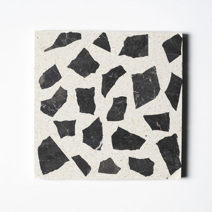 IRIS BLACK HONED LARGE PALLEDIAN LIGHT TERRAZZO 40,6X40,6X1,8